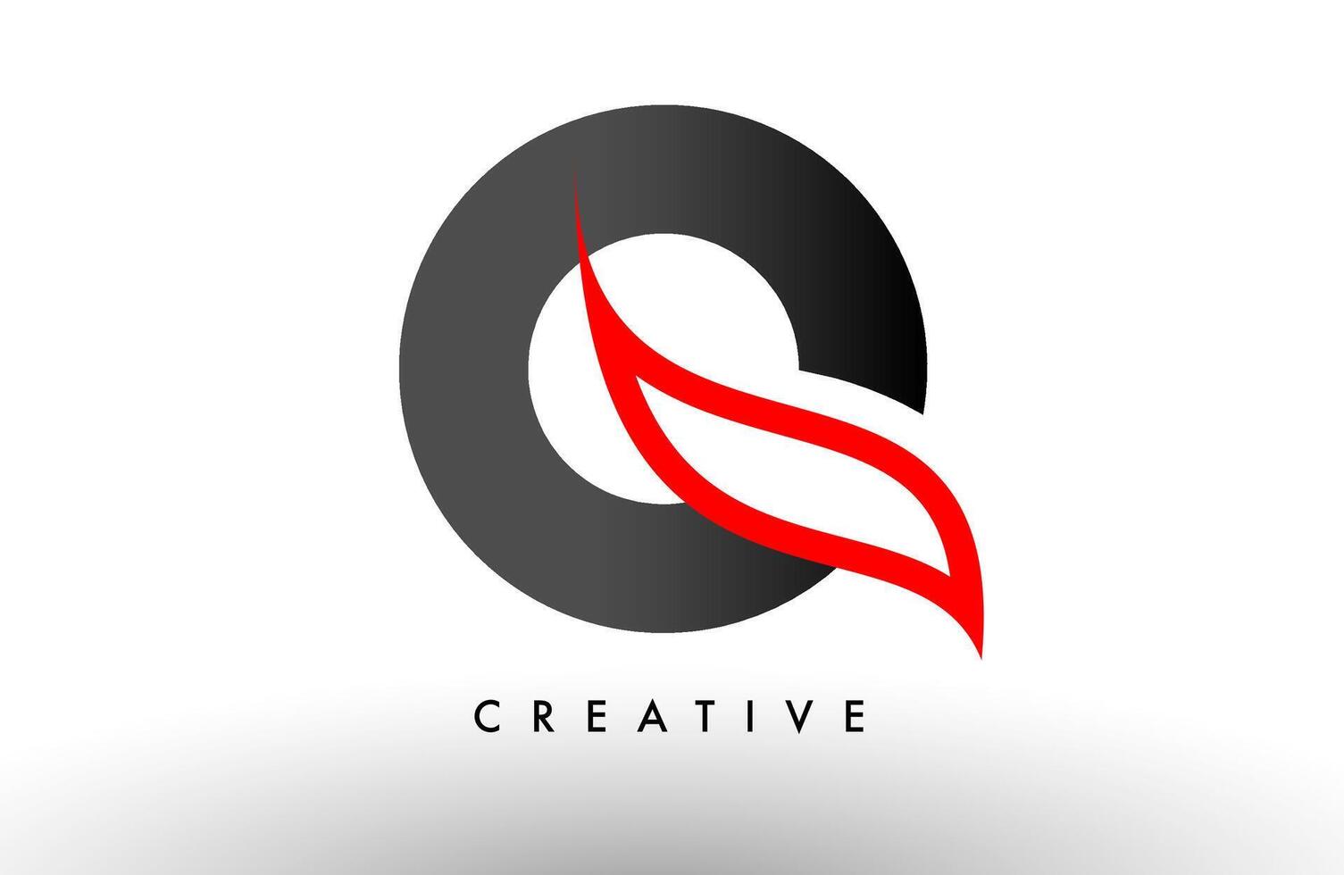 Q letter logo Icon Design. Modern Swoosh Red and Gray Alphabet letter concept vector