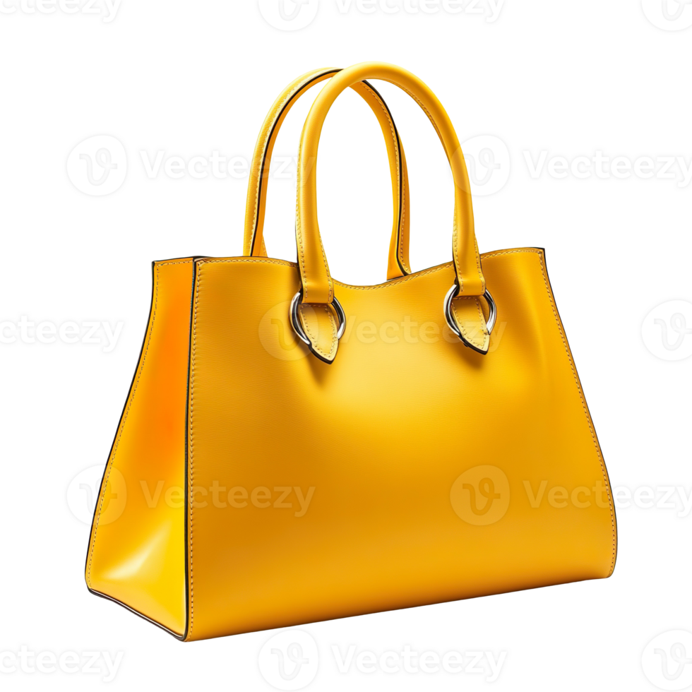 Yellow handbag isolated on transparent background png