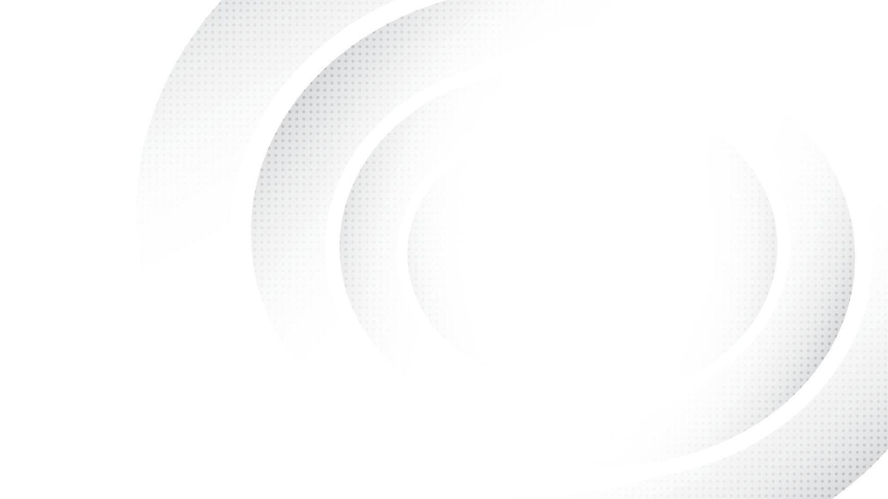 Abstract white and gray gradient background with round shape and halttone effect vector
