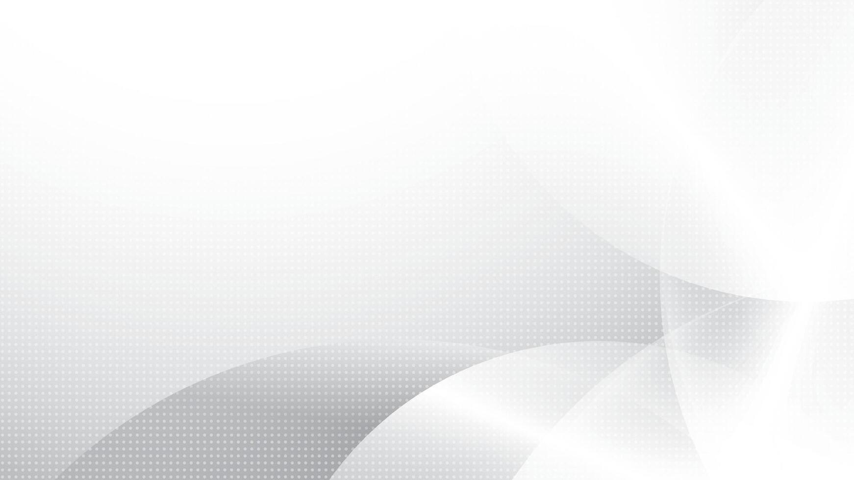 Abstract white and gray gradient background with curve lines and dot pattern, illus vector