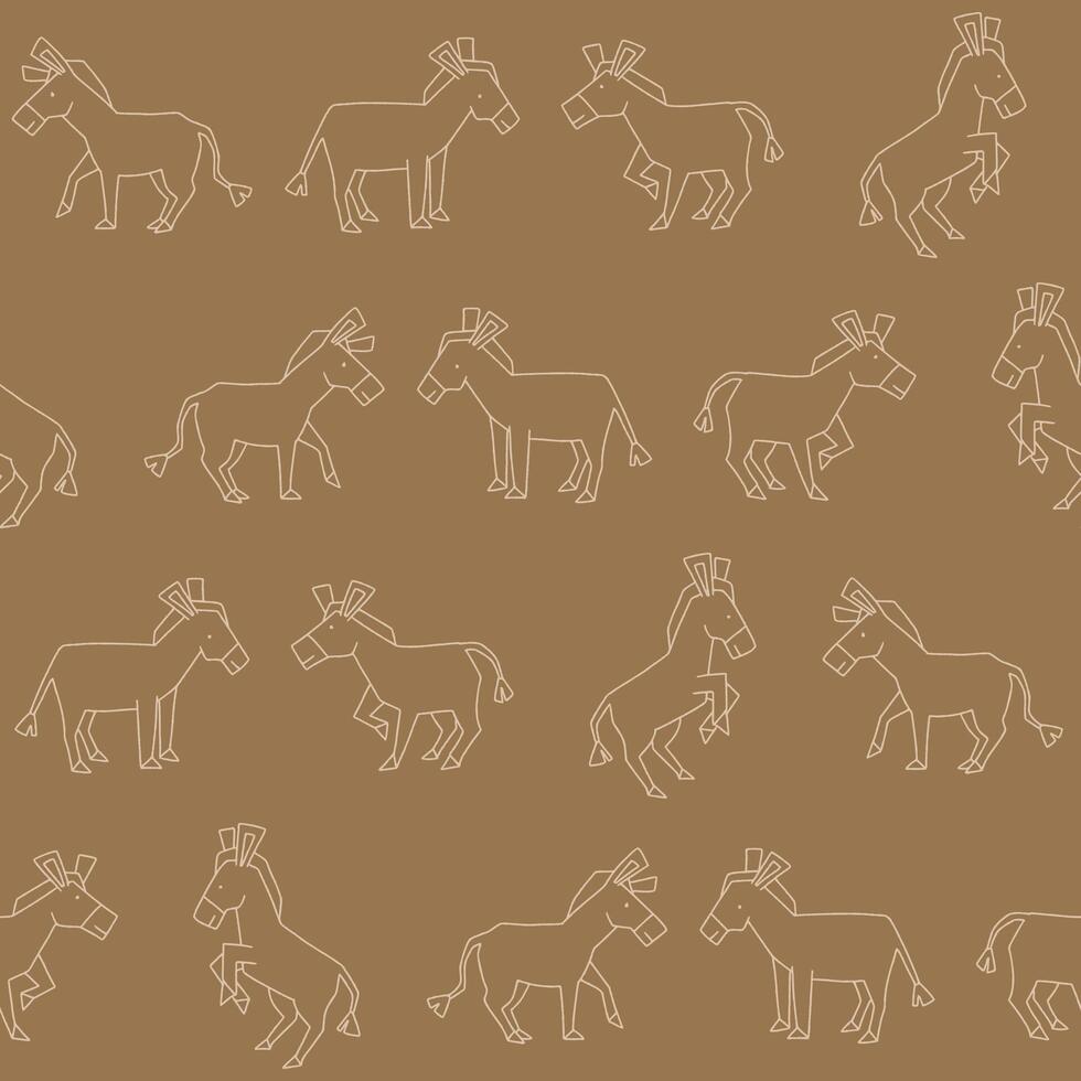 Outline Donkey Pattern Illustration Seamless for Wallpaper Background Cover Packaging vector
