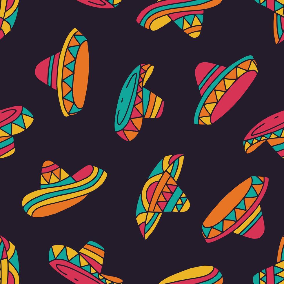 Sombrero Pattern Repeat Seamless for Wallpaper Background Cover Packaging vector