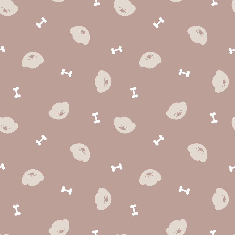 seamless minimal dog puppy pet animal repeat pattern in blue background vector