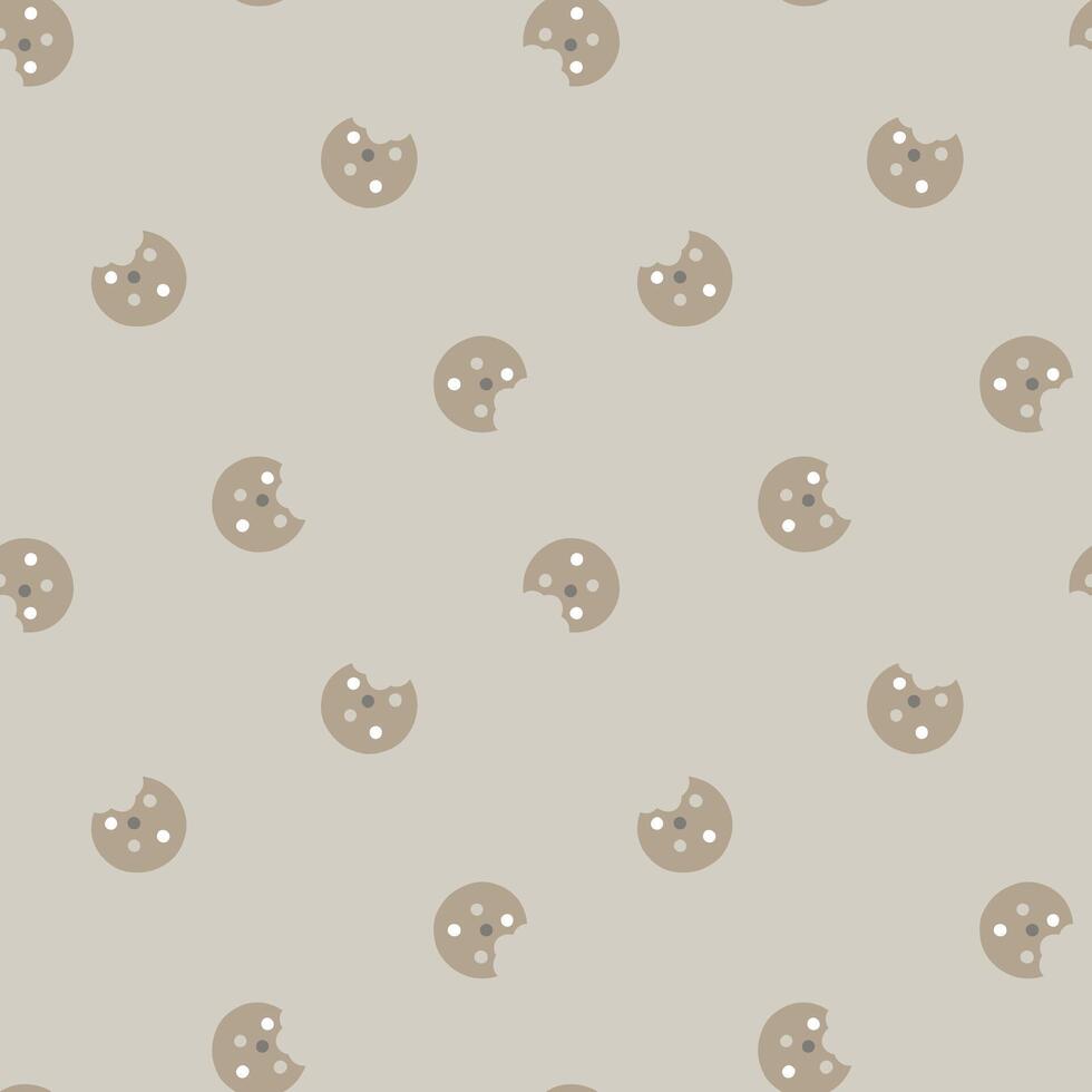 seamless minimal cookie repeat pattern in brown background vector