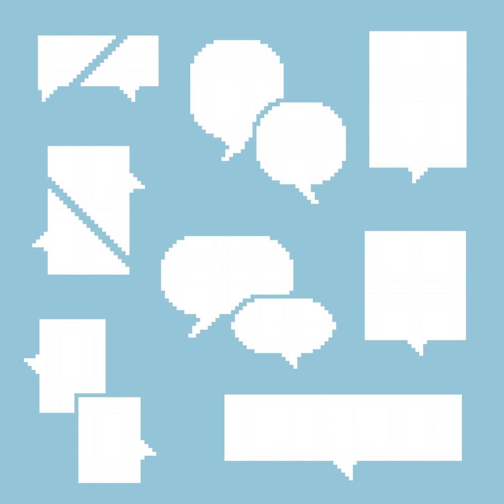 retro game 8bit pixel speech bubble balloo vector