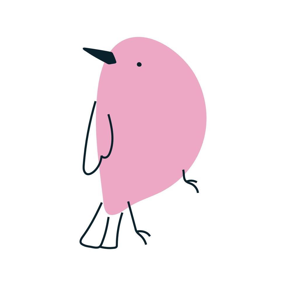 Cute pink bird. Perfect for spring and nature designs. vector