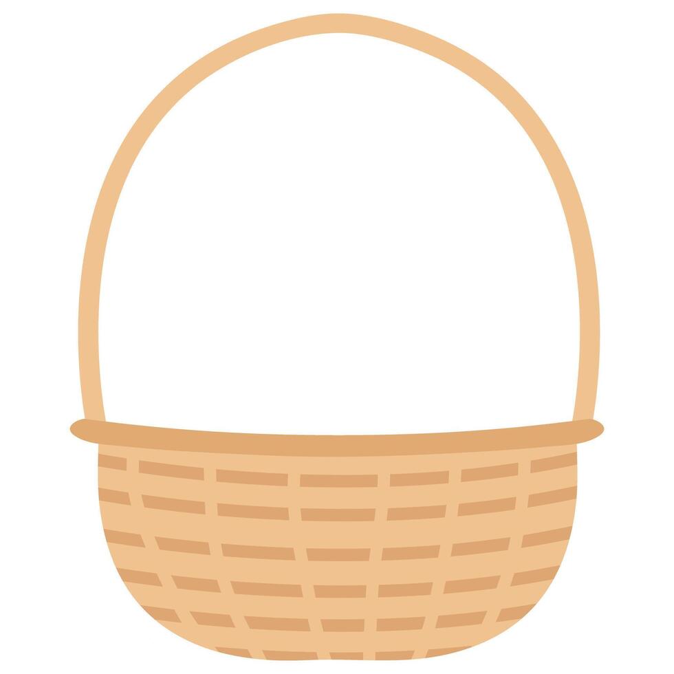Light empty wicker basket isolated on transparent background vector