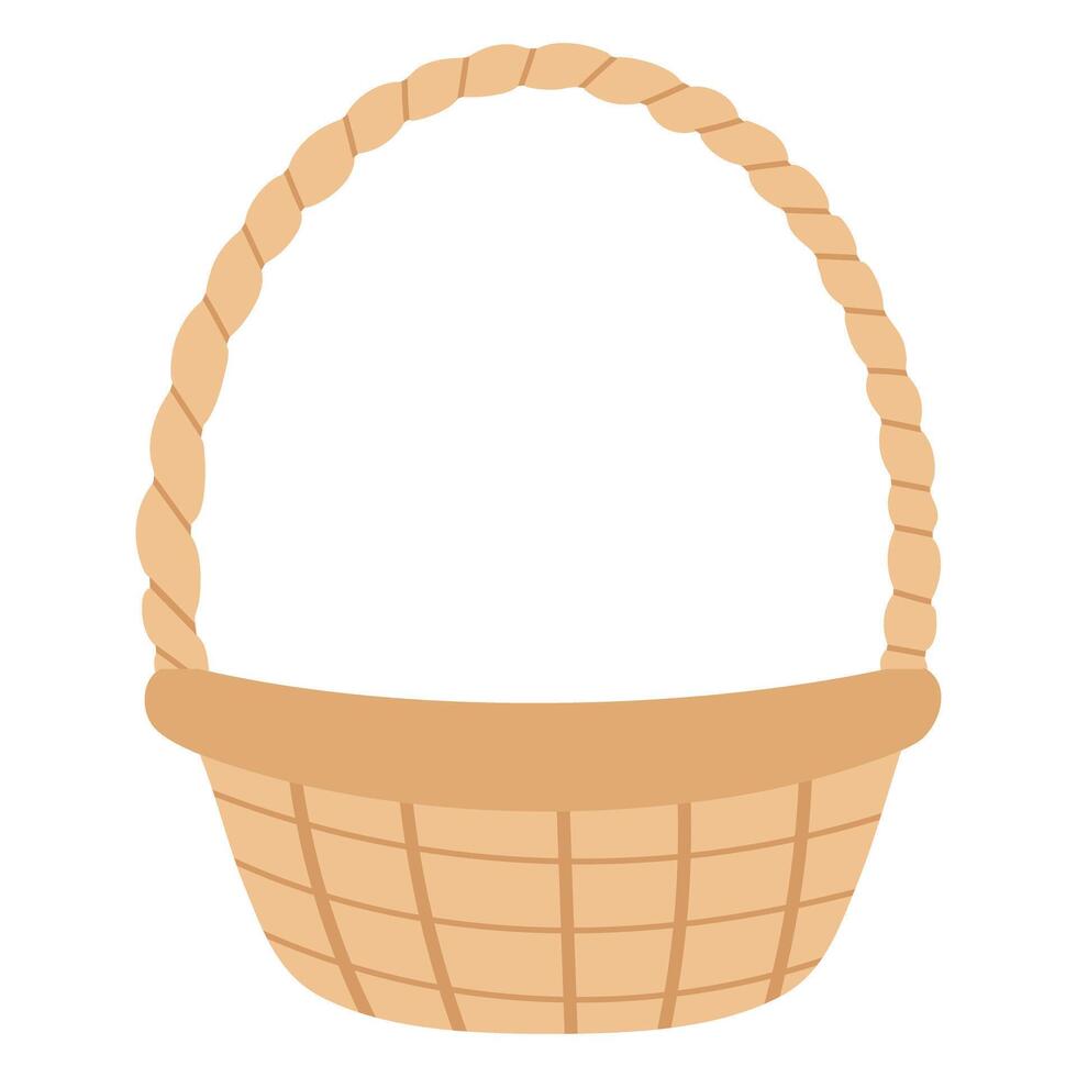Wicker basket isolated on transparent background vector