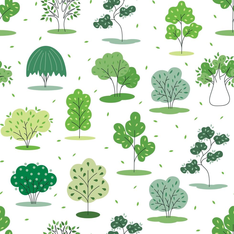 Deciduous forest seamless pattern graphics vector