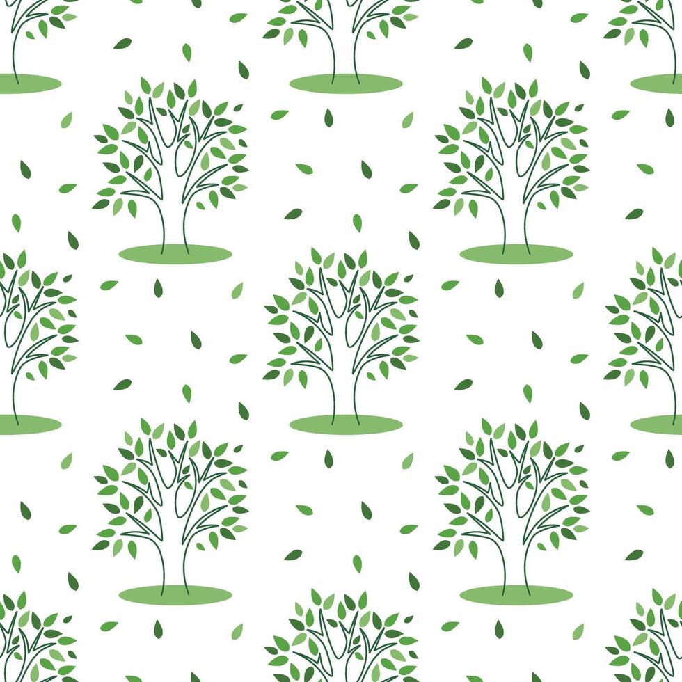 Silhouette of trees natural eco print vector