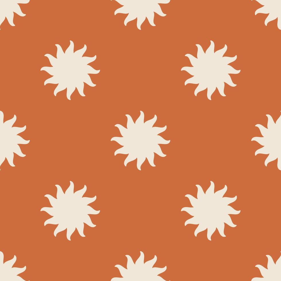 Boho print with sun. Seamless pattern. Background design. Repeating print for fabric, wrapping paper, textile, wallpaper vector