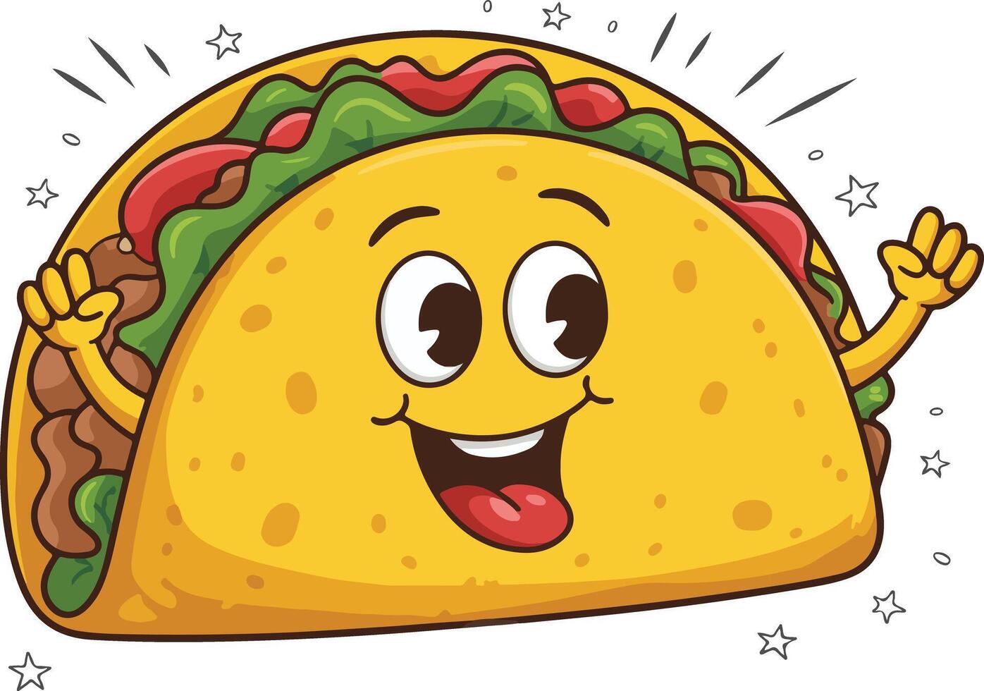 Happy Taco with Smiling Face vector