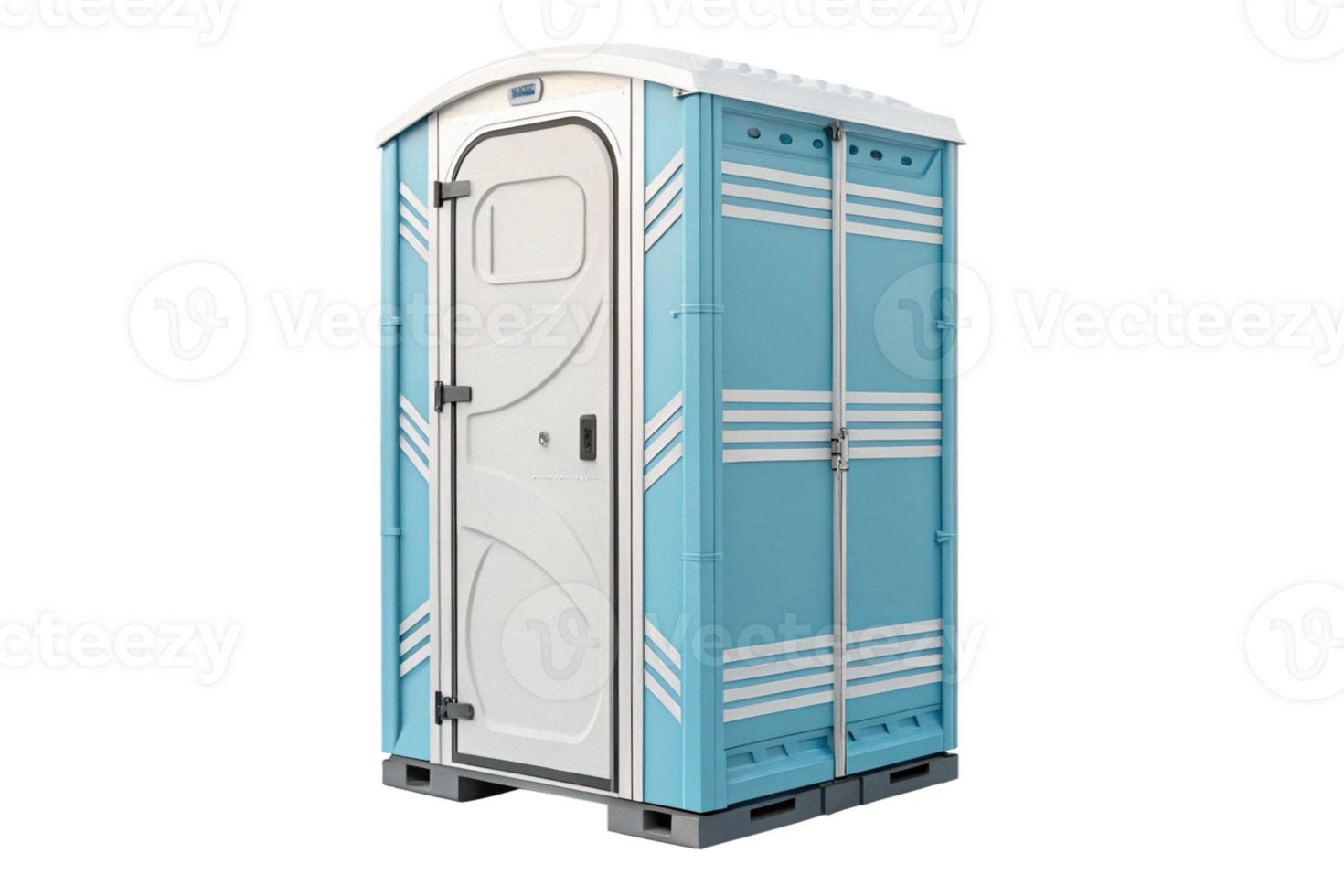 Portable plastic toilet or public facility side view isolated- generated by ai png