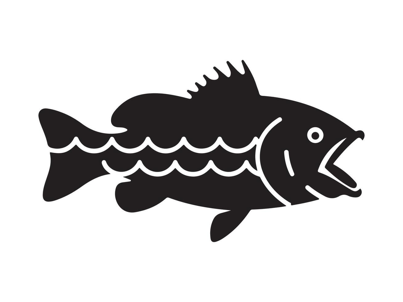 Illustration of a Fish in a Simple Bold Silhouette Style vector