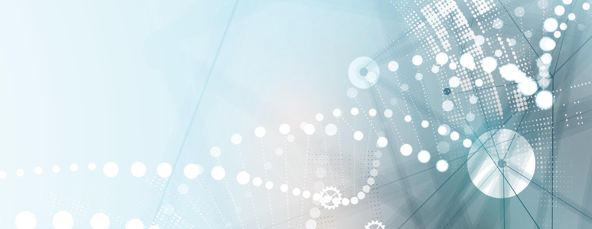abstract dna background with circles and dots vector