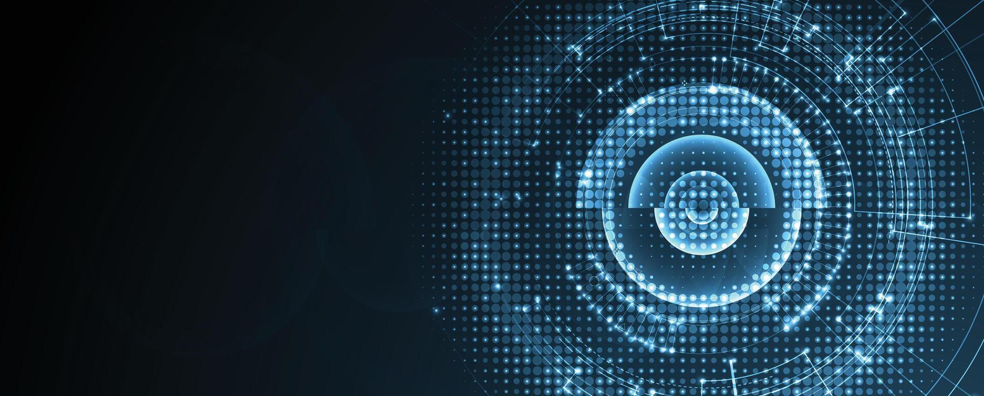 a futuristic cloud computing technology background with a circular design vector