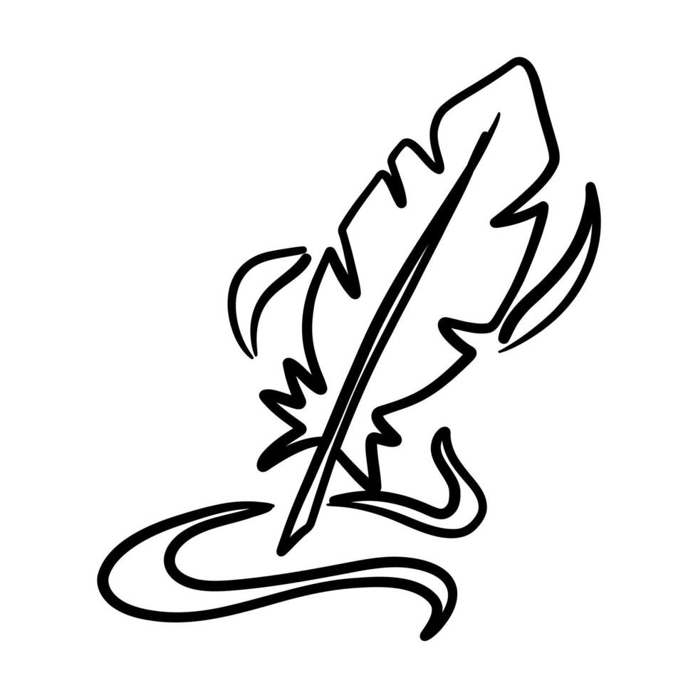 magic fountain pen writes in magical haze. Suitable for projects related to fantasy, magic, and literature. It is suitable for decorating books, writing magical stories, creating a mystical atmosphere vector