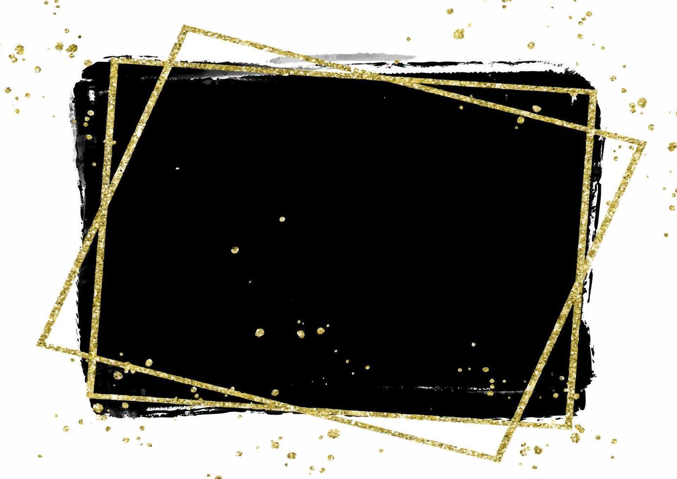 Abstract grunge background with a glittery gold frame vector