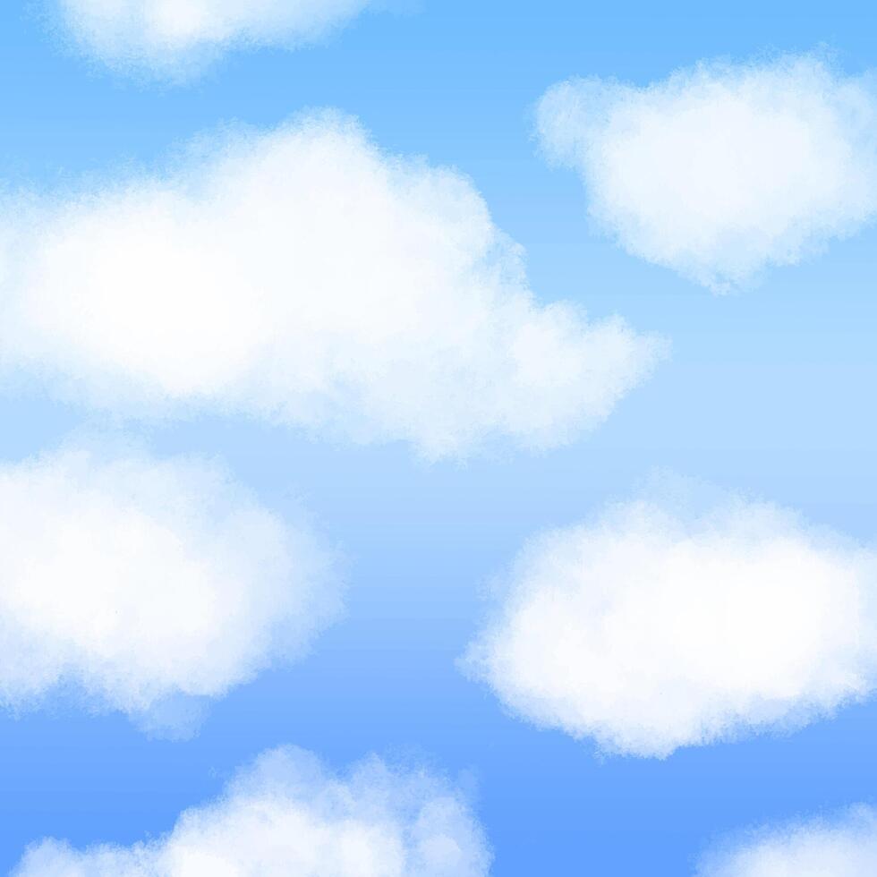 hand painted watercolour clouds background vector
