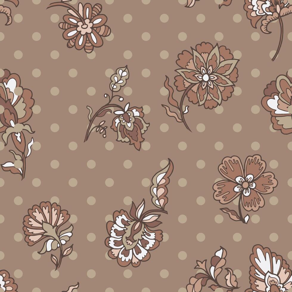 Vintage Floral Polka Dot Pattern vector