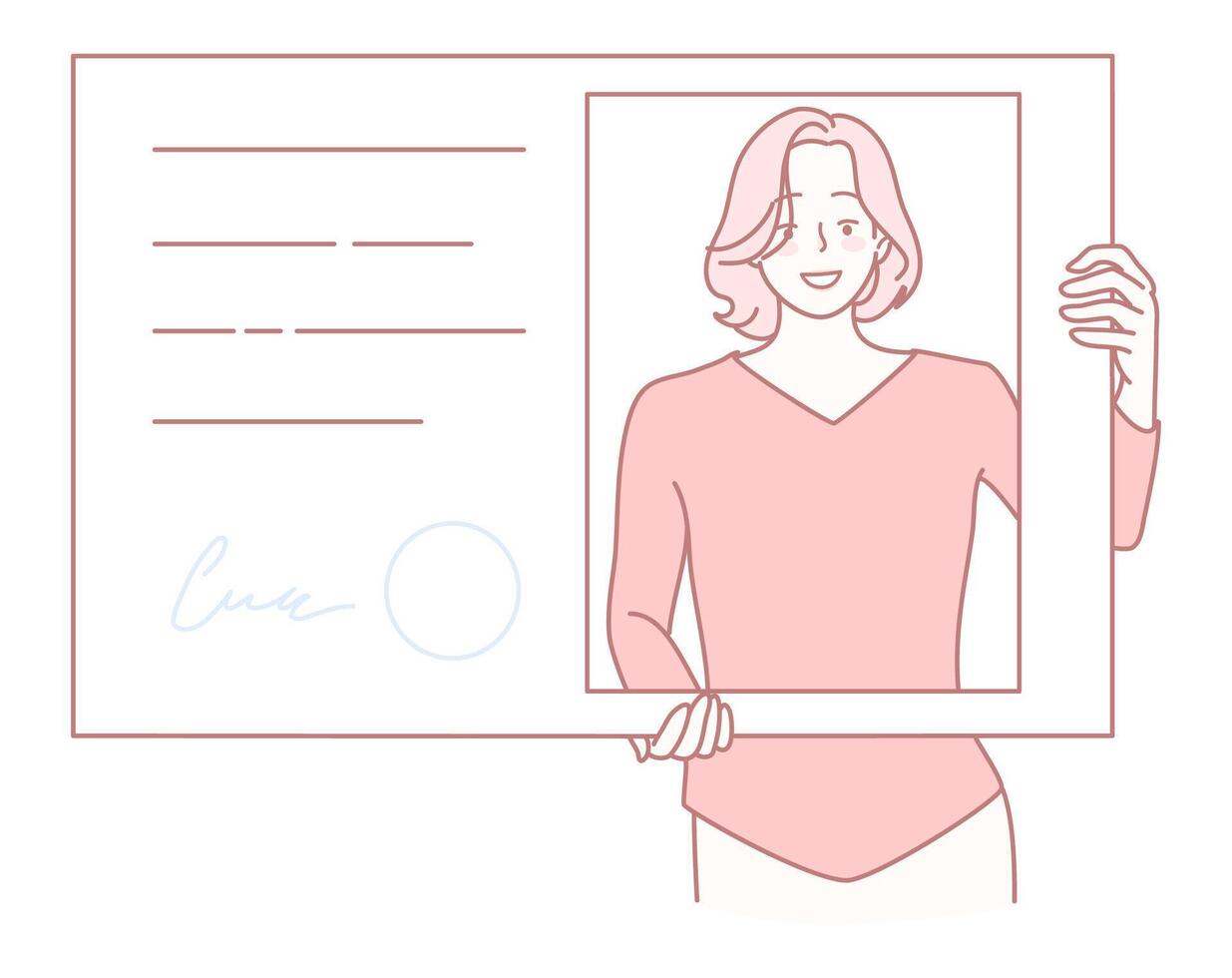 Person Holding a Document Frame that Features Blank Space Ready for Your Content vector