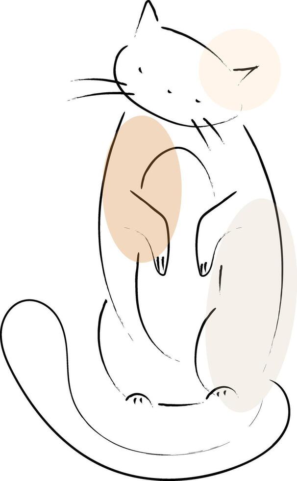Cute cat abstract hand drawn vector