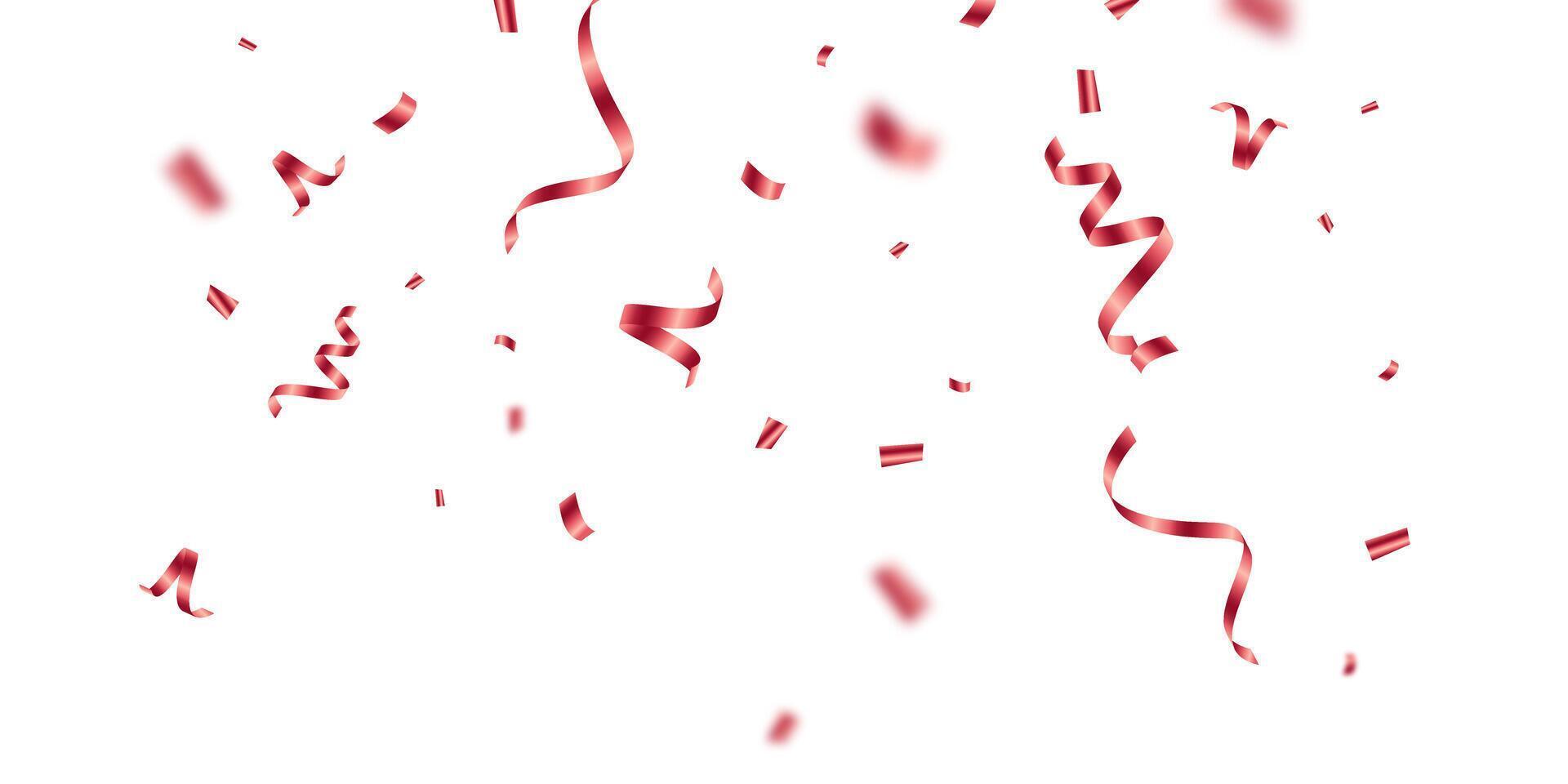 Red streamers on white background vector
