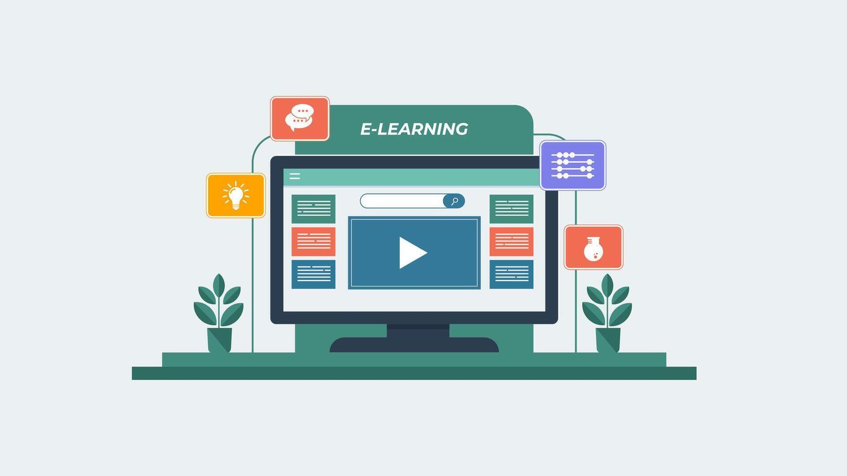 Virtual Education, Courses, and Workshops vector