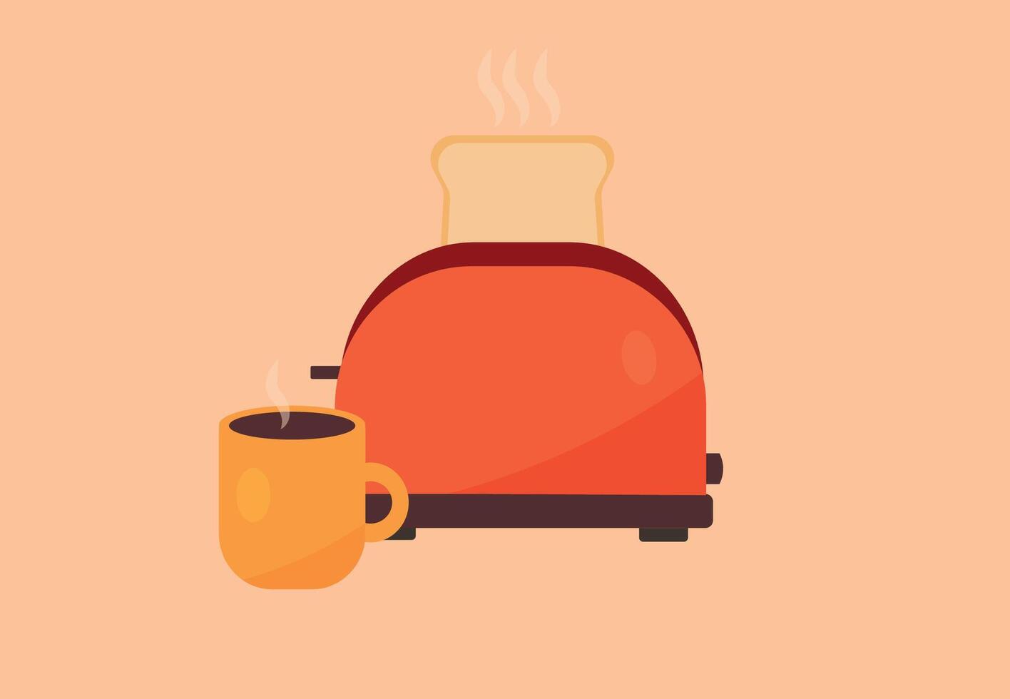 A toaster with toasts vector