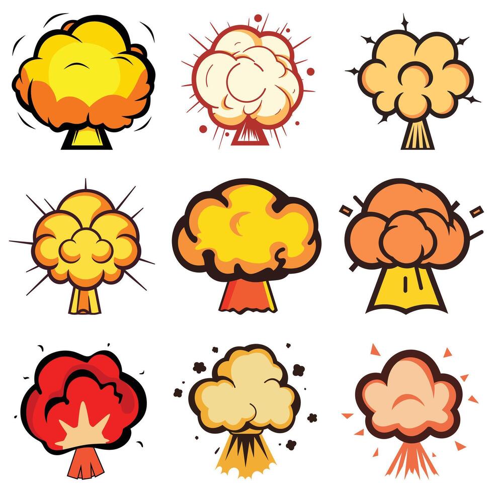 Colors of Atomic Fire explosion icon vector