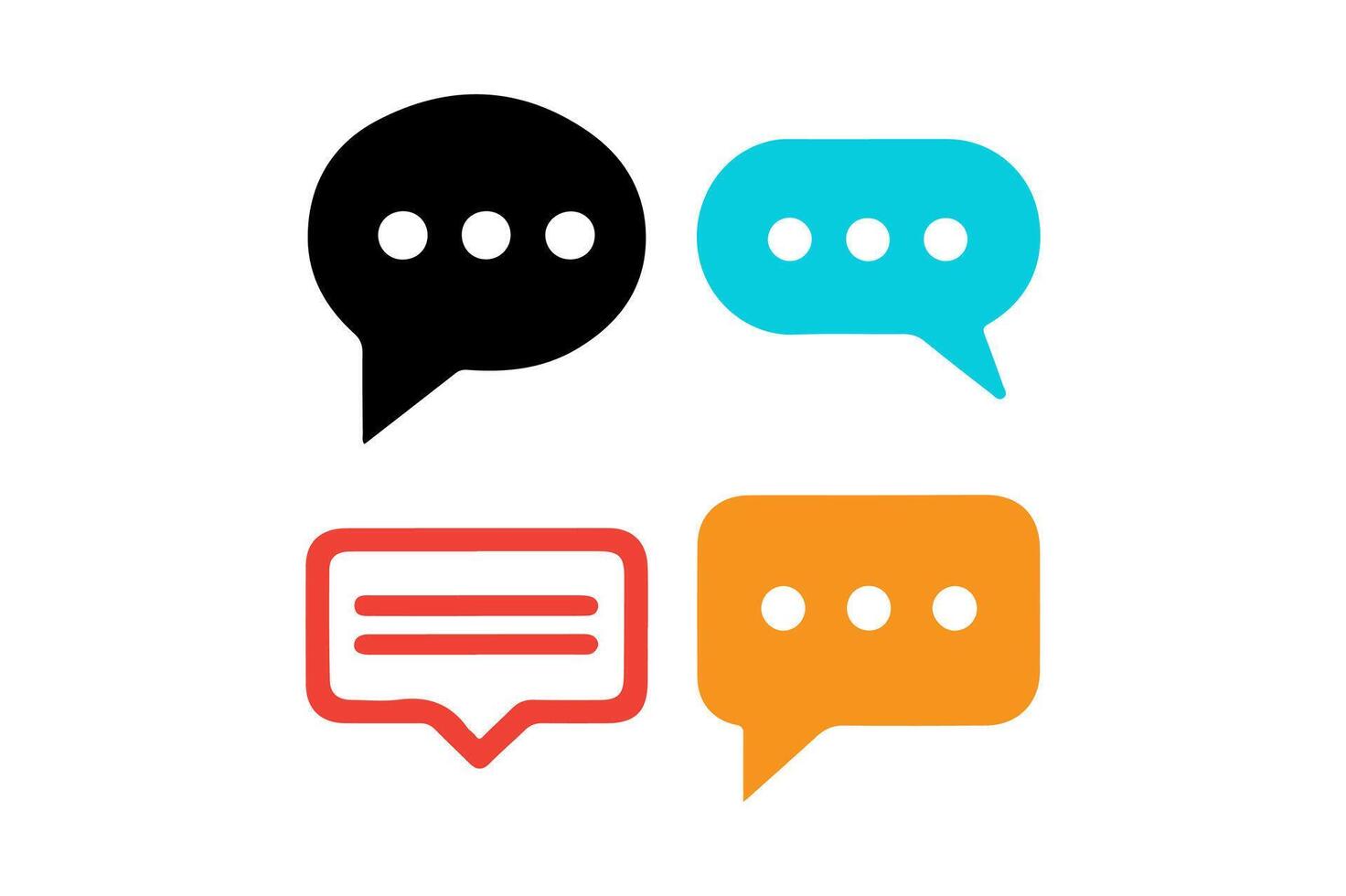 Speech bubbles icon set vector