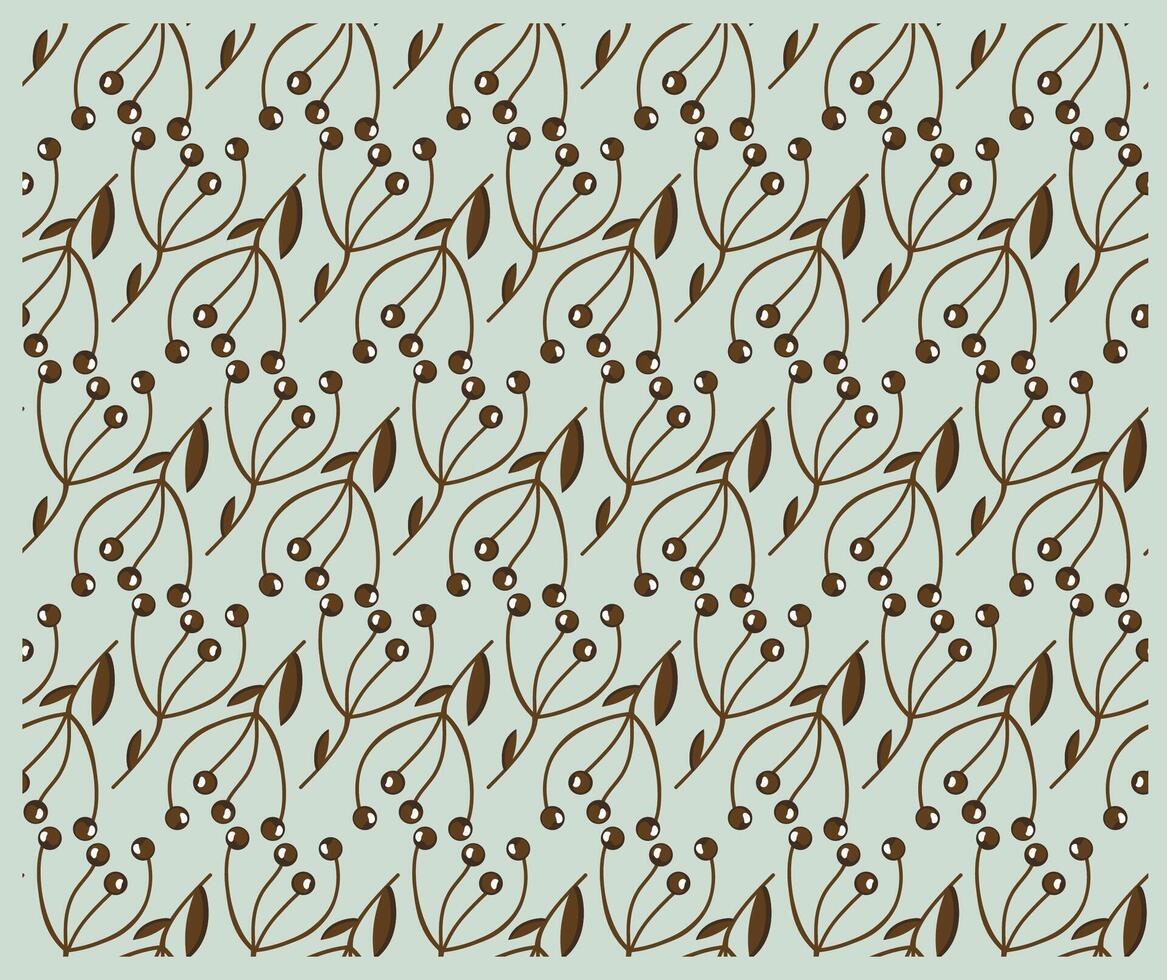 Green geometric floral seamless pattern. vector