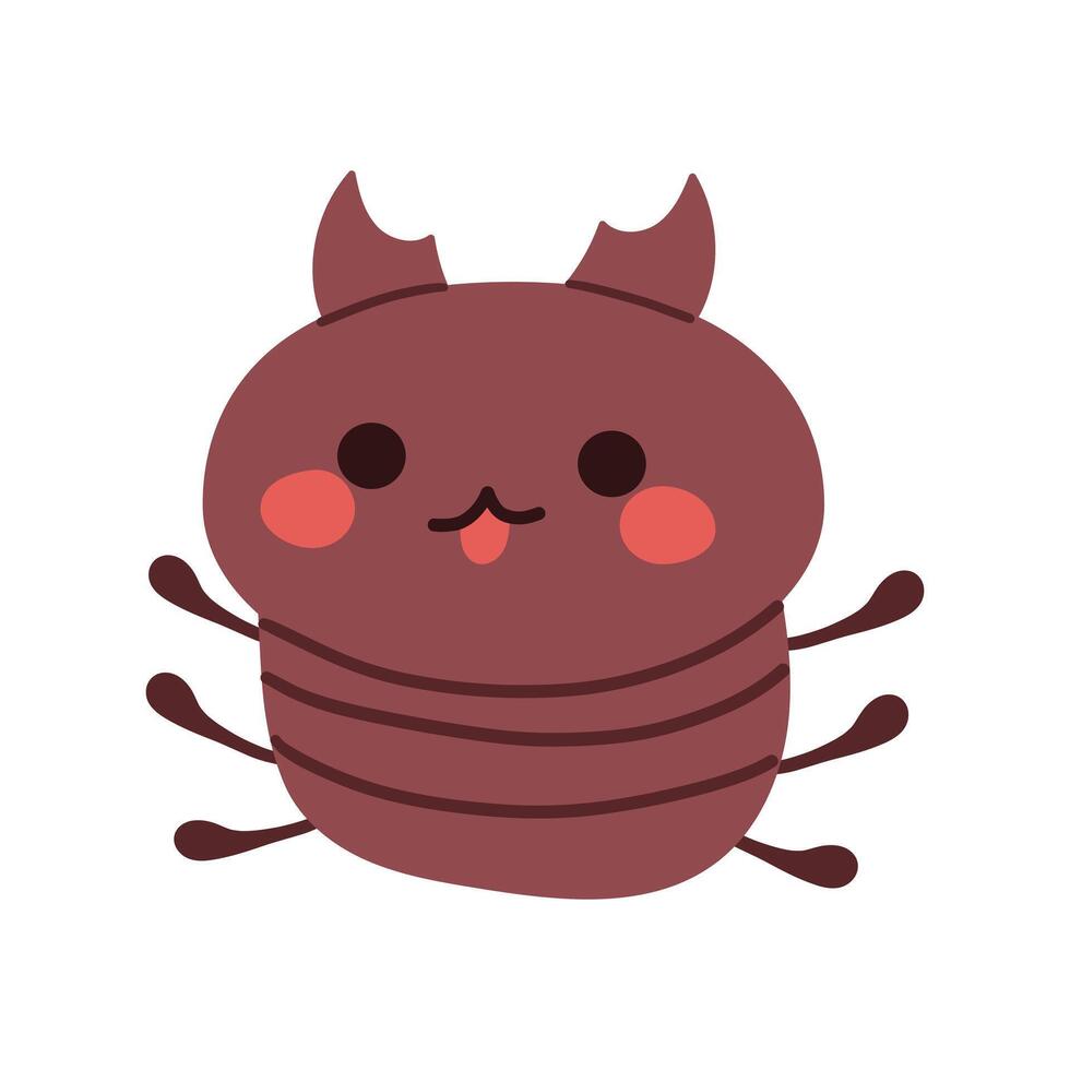 Amazing illustration of Stag beetle, editable for your brand, logo, icon or all of your graphic needs. Cute cartoon flat character isolate on white . vector