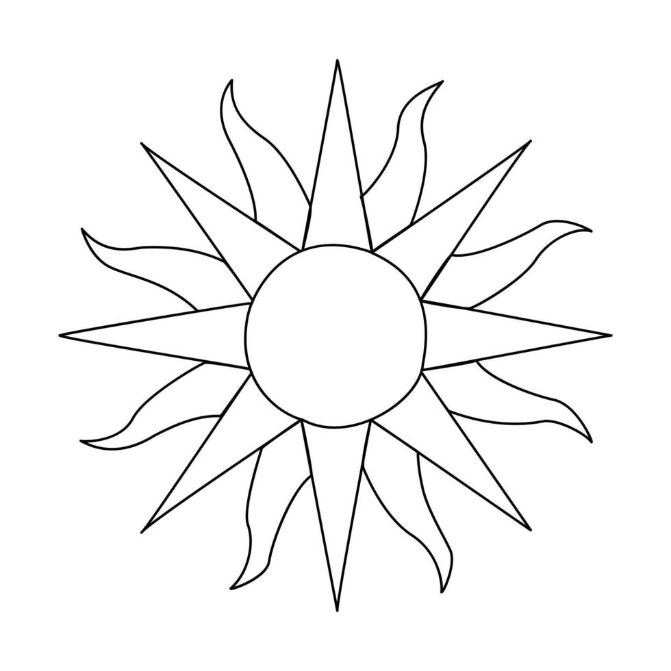Inti Raymi Icon line art, vector