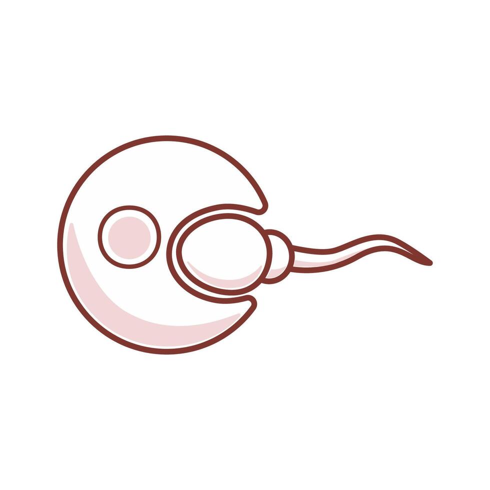 sperm and egg cartoon character vector