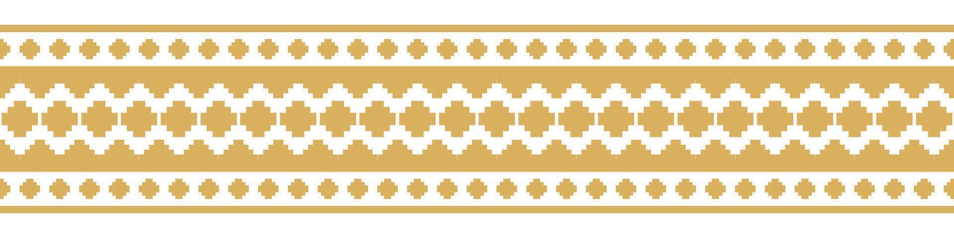 Boho Gold Ethnic Border and Geometric Tribal Pattern for Stylish Design. vector