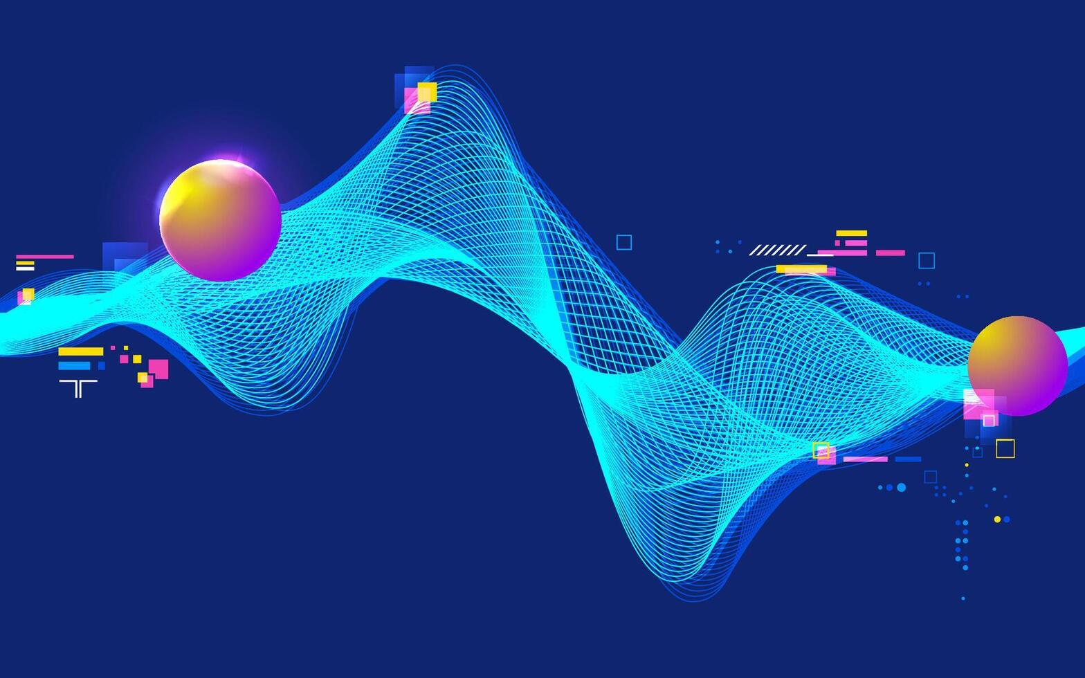 graphic of abstract wave form with futuristic element for background or backdrop vector