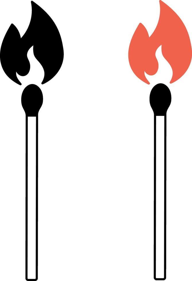 Match fire icon, fire sign, EPS10. vector