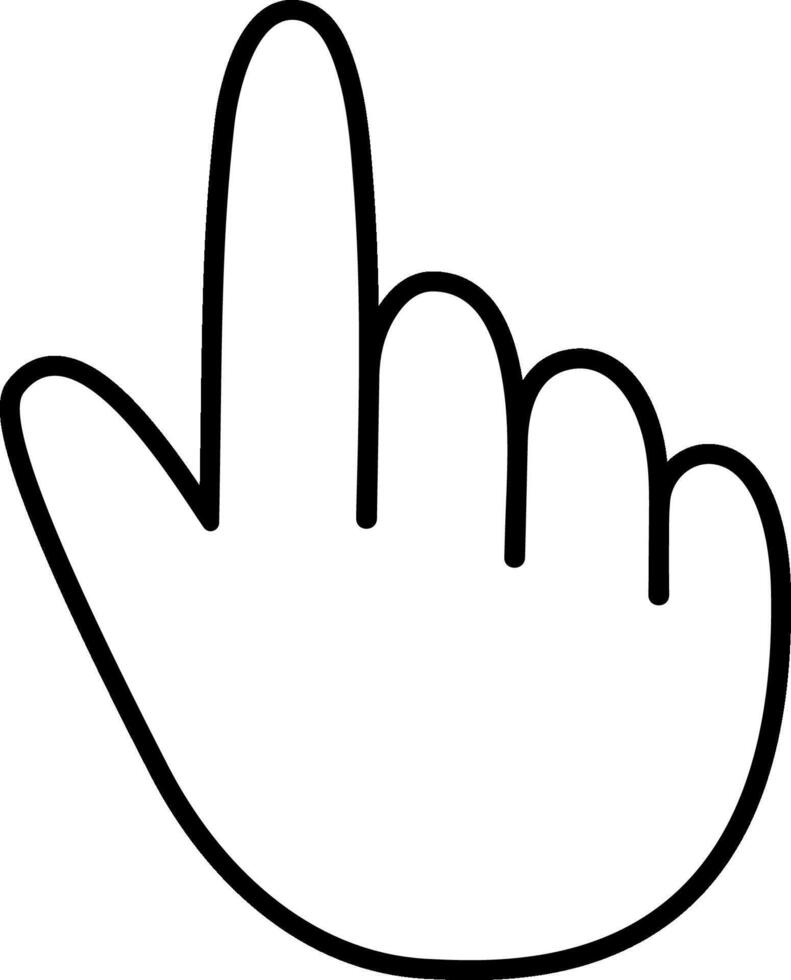Index finger line white icon, hand cursor click, EPS10 vector
