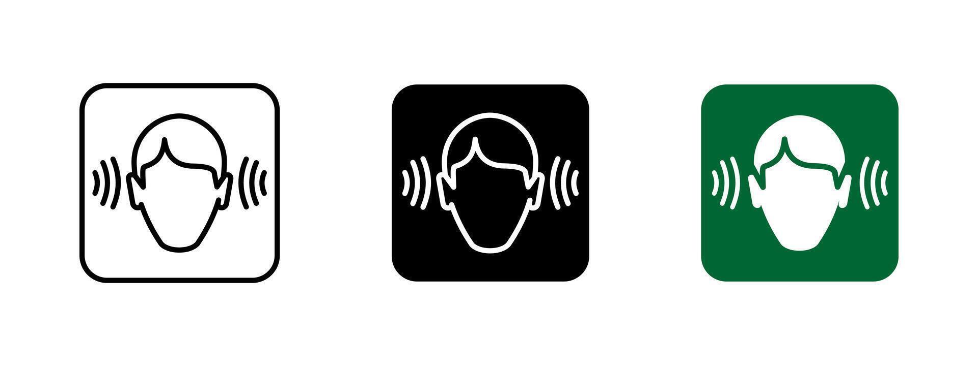 Hearing icon. Sound wave illustration. Auditory perception symbol. Listening, noise awareness and sound reception sign. Acoustic signal for communication and sensory alerts. vector