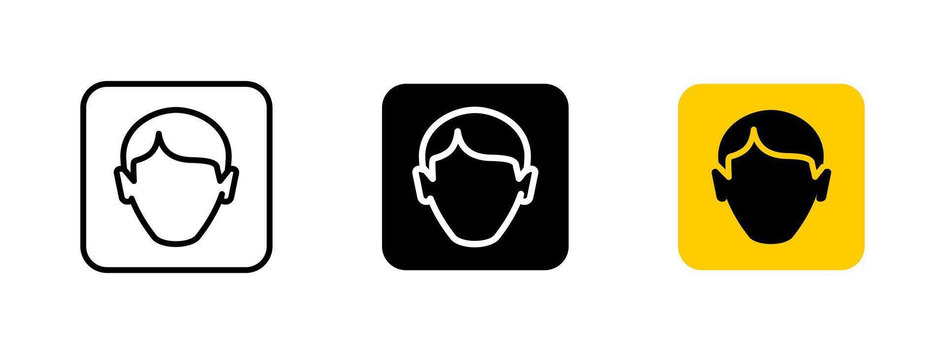 User profile icon. Avatar illustration. Silhouette of a persons head representing an account or identity. Common symbol for personal profiles, social media and user interface elements. vector