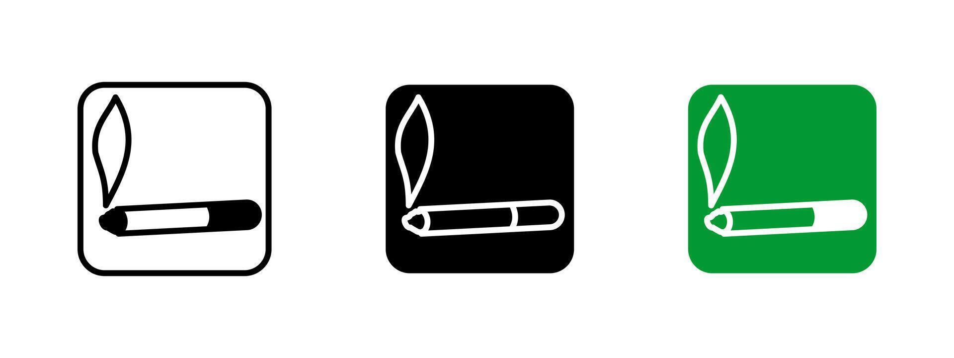Smoking area icon. Designated smoking zone illustration. Public tobacco consumption sign indicating a permitted space for smokers. Indoor and outdoor smoking lounge. vector