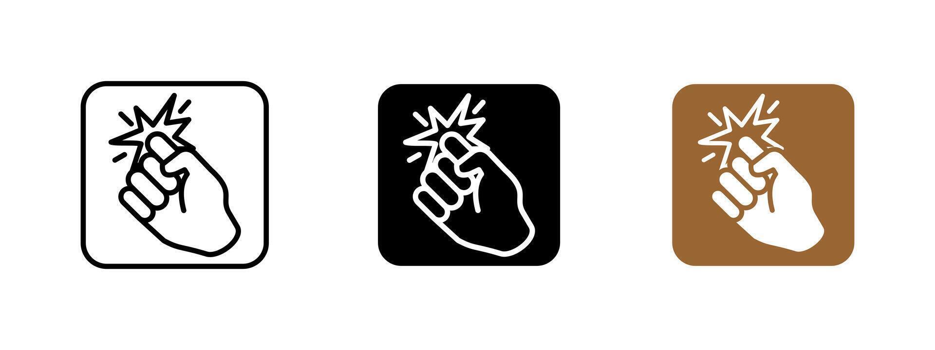 Knock icon. Hand knock-knock gesture illustration. Symbol of tapping on a door to request entry. Communication sign indicating attention, permission seeking or social interaction. vector