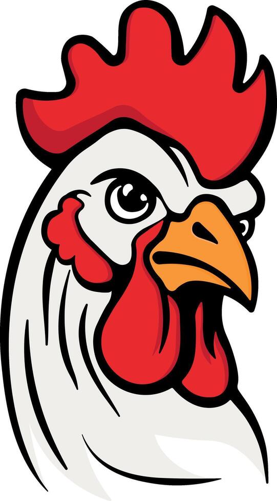 color illustration of a rooster head without background vector