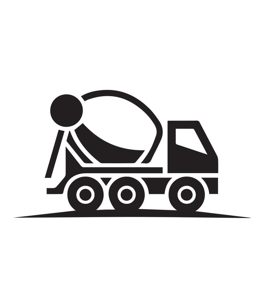 concrete mixer truck icon illustration vector