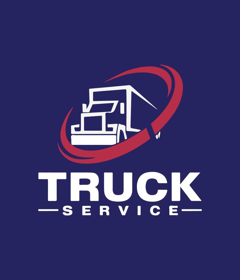 truck service logo design vector