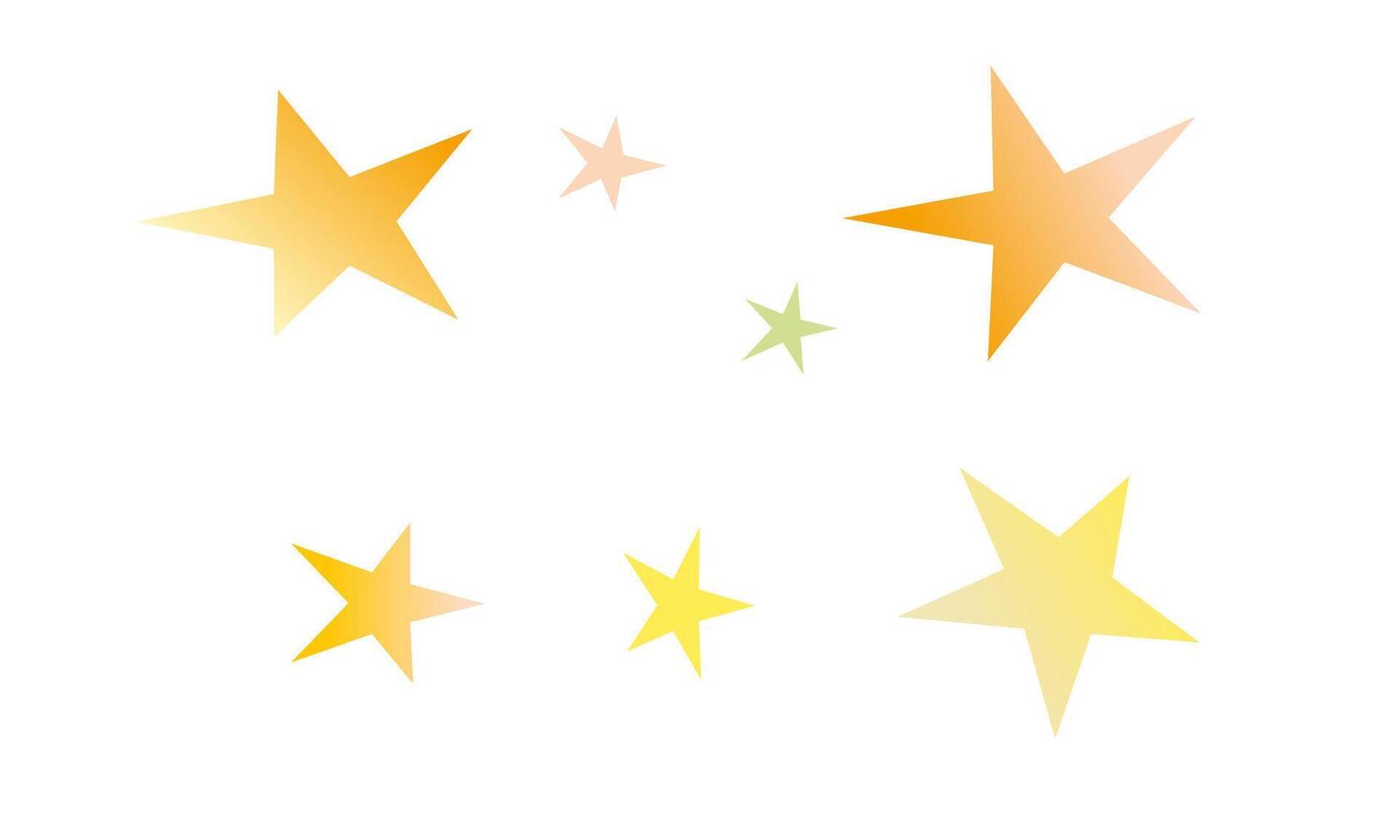 Sparkling star icon set. Set of sparkle star icons. Sparkle or sparkle set of different yellow colored stars on white background. vector