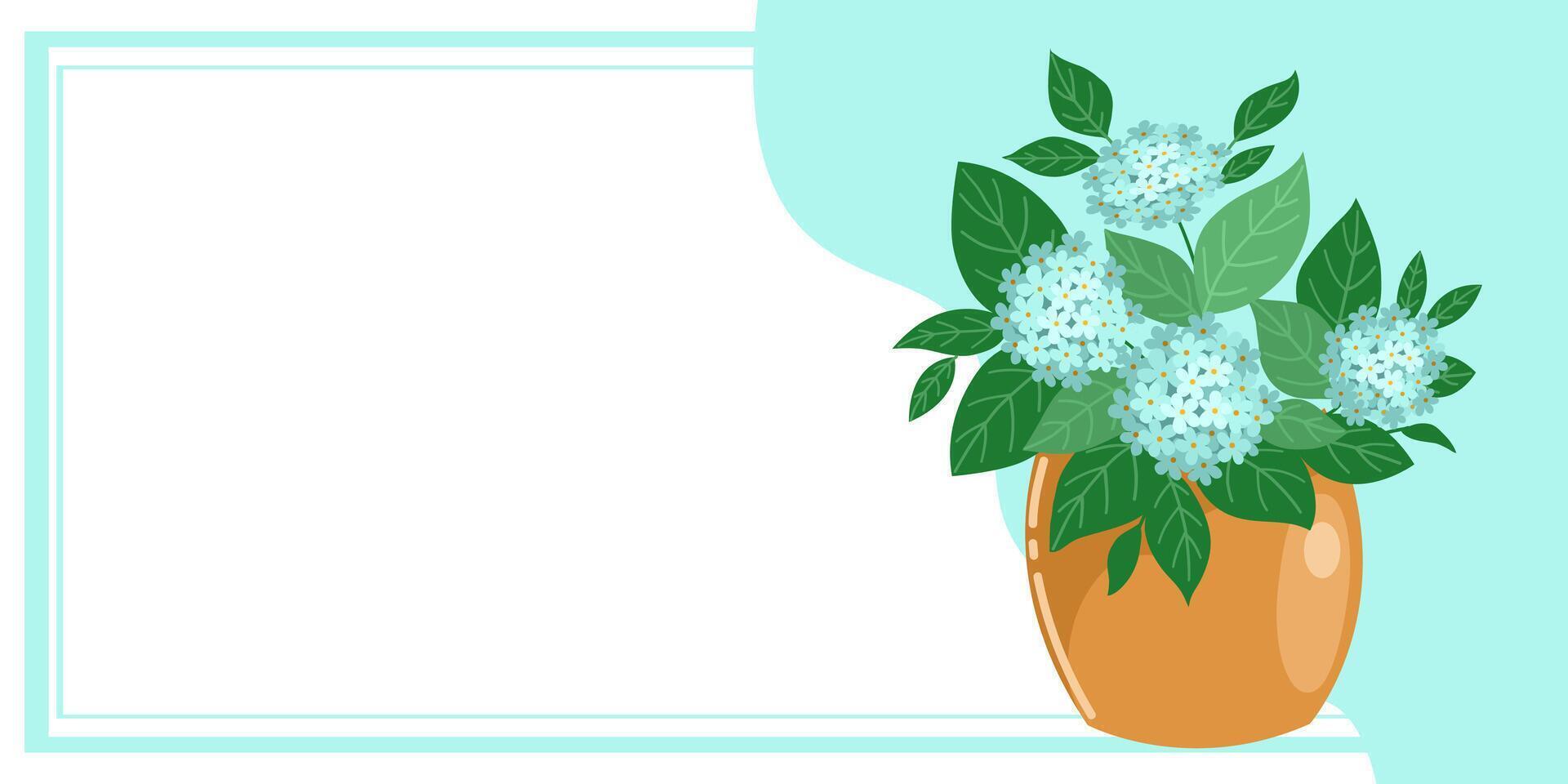 Banner of Hydrangea in a Vase Illustration vector