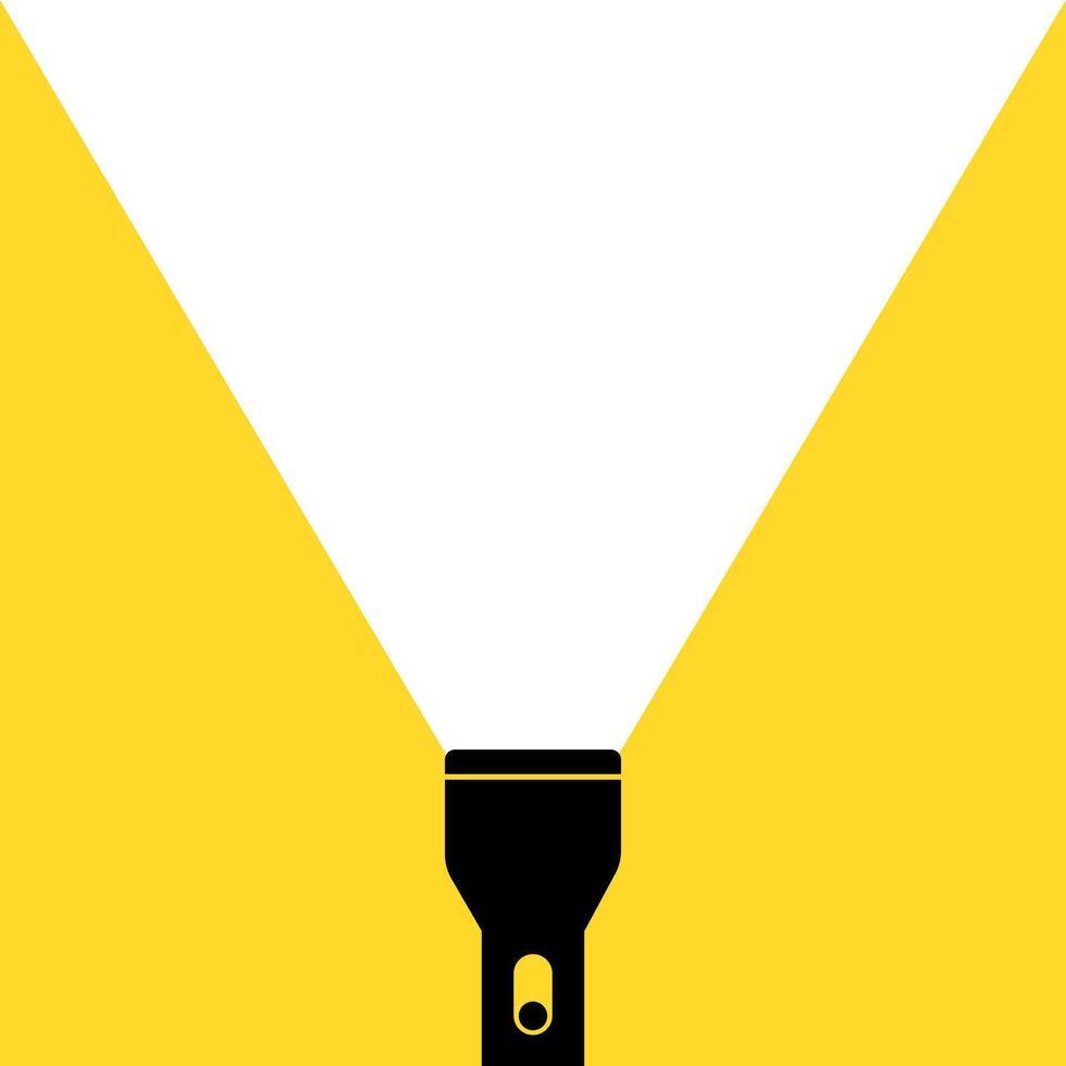 Yellow flashlight. Banner with place for your text on yellow background vector
