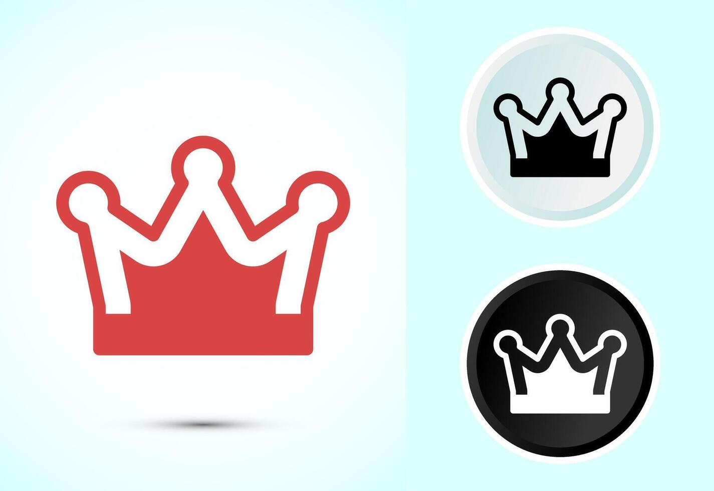 Crown icon, Royal crown sign symbol, Color black and white vector